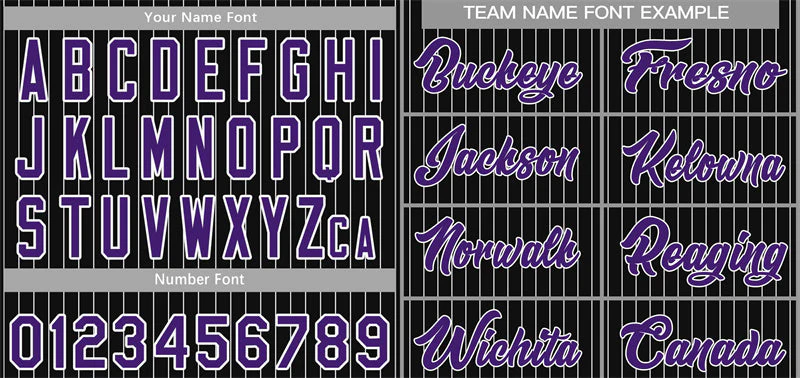 Custom Black Purple-White Stripe Fashion Authentic Baseball Jersey - Image 3
