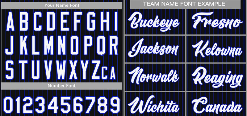Custom Black White-Royal Stripe Fashion Authentic Baseball Jersey - Image 3