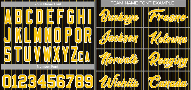 Custom Black Gold-White Stripe Fashion Authentic Baseball Jersey - Image 3
