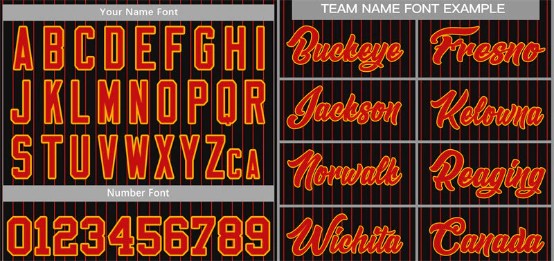 Custom Black Red-Orange Stripe Fashion Authentic Baseball Jersey - Image 3