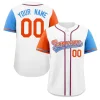 Custom White Orange-Purple Raglan Sleeves Authentic Baseball Jersey