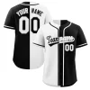 Custom Black White-Gray Split Fashion Authentic Baseball Jersey