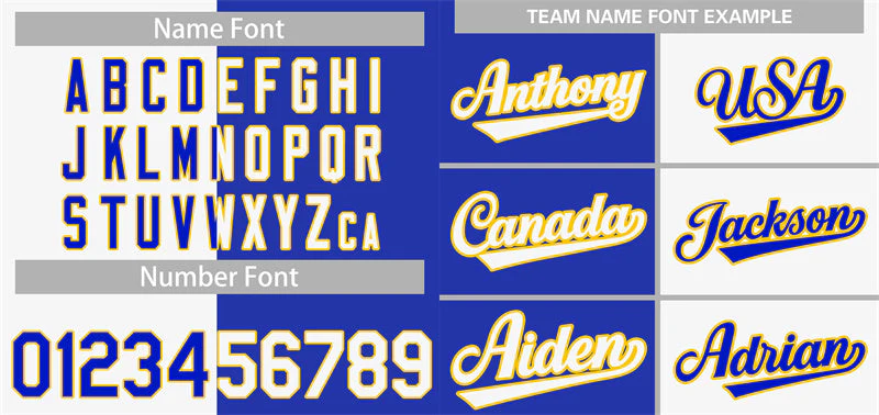 Custom White Royal-Gold Hook Split Fashion Authentic Baseball Jersey - Image 3