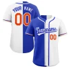 Custom White Royal-Orange Hook Split Fashion Authentic Baseball Jersey