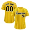 Custom Gold Black-White Stripe Fashion Authentic Baseball Jersey