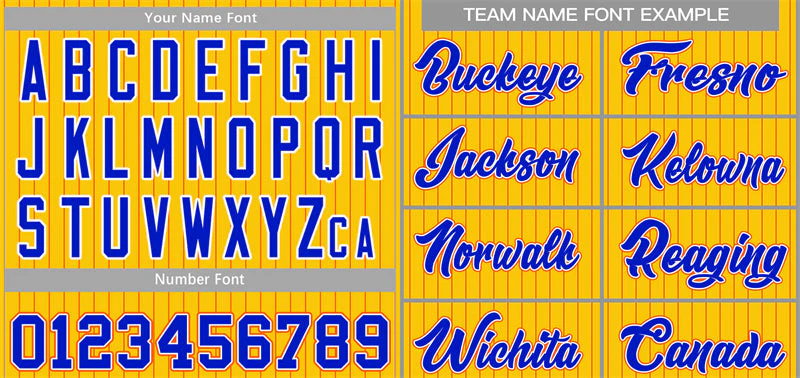Custom Gold Royal-Orange Stripe Fashion Authentic Baseball Jersey - Image 3