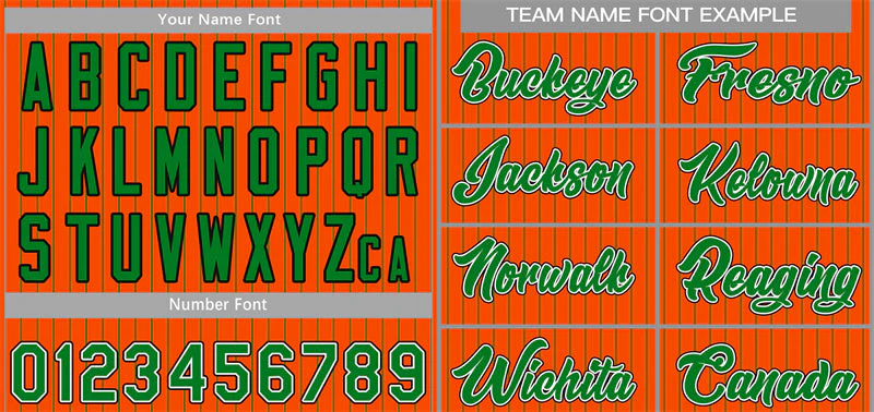 Custom Orange Green-Black Stripe Fashion Authentic Baseball Jersey - Image 3
