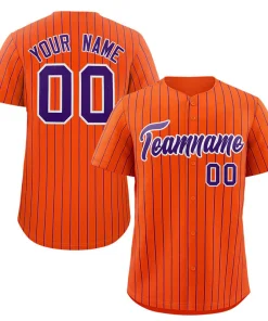 Custom Orange Purple-White Stripe Fashion Authentic Baseball Jersey