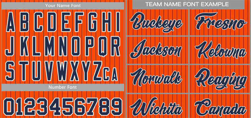 Custom Orange Navy-White Stripe Fashion Authentic Baseball Jersey - Image 3