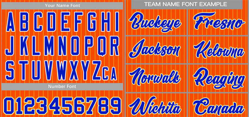 Custom Orange Royal-Yellow Stripe Fashion Authentic Baseball Jersey - Image 3