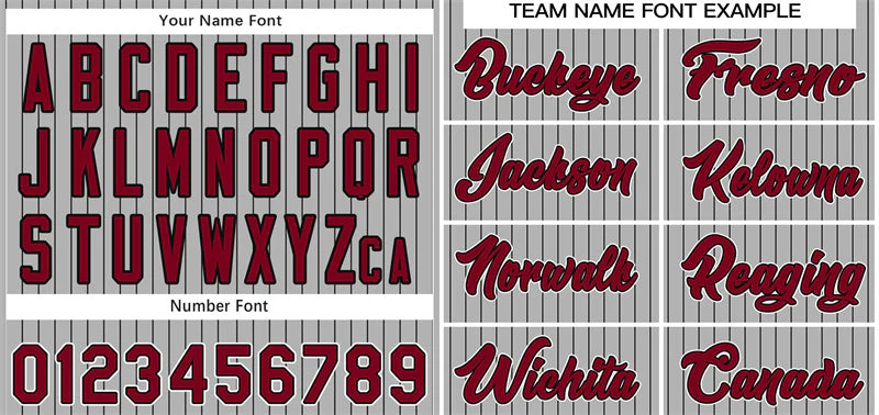 Custom Gray Crimson-White Stripe Fashion Authentic Baseball Jersey - Image 3
