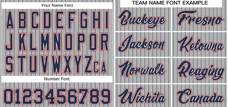 Custom Gray Navy-Red Stripe Fashion Authentic Baseball Jersey - Image 3