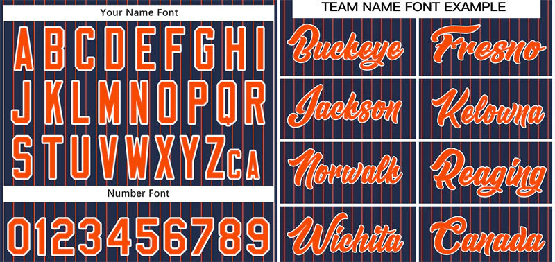 Custom Navy Orange-White Stripe Fashion Authentic Baseball Jersey - Image 3