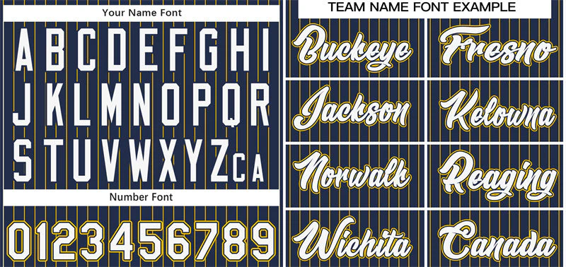 Custom Navy White-Gold Stripe Fashion Authentic Baseball Jersey - Image 3