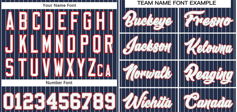 Custom Navy White-Red Stripe Fashion Authentic Baseball Jersey - Image 3