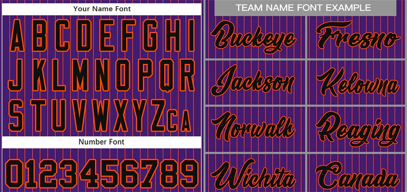 Custom Purple Black-Orange Stripe Fashion Authentic Baseball Jersey - Image 3