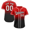 Custom Red Black Gradient Fashion Authentic Baseball Jersey