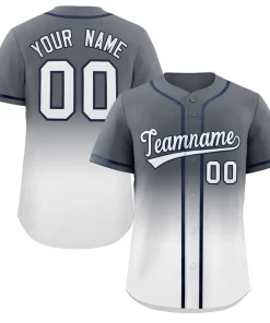 Custom Gray White Gradient Fashion Authentic Baseball Jersey