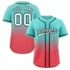 Custom Aqua Light Red Gradient Fashion Authentic Baseball Jersey