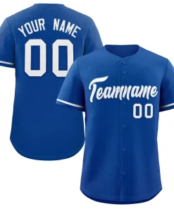 Custom Royal White Classic Style Authentic Baseball Jersey