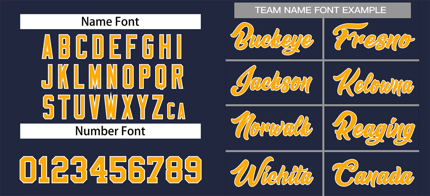 Custom Navy Yellow-Gray Classic Style Authentic Baseball Jersey - Image 3