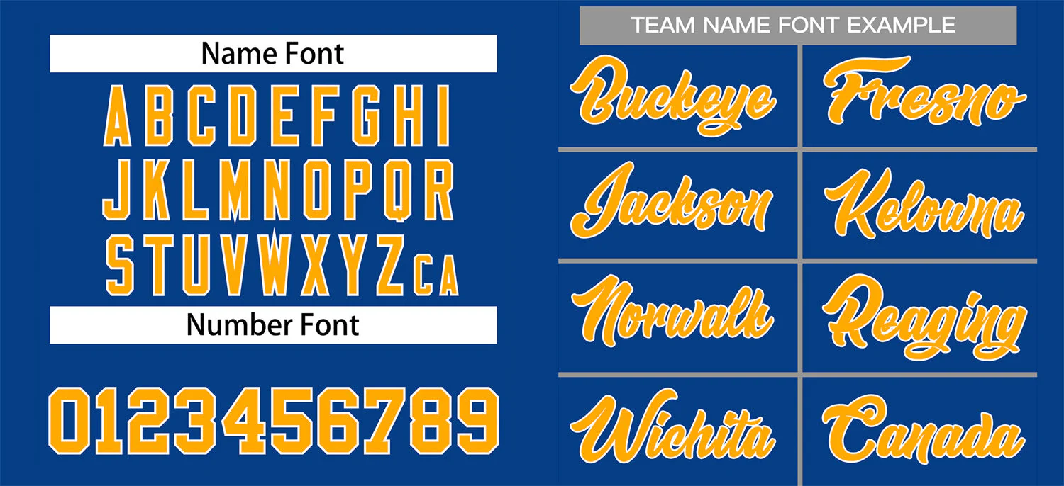 Custom Royal Yellow-White Classic Style Authentic Baseball Jersey - Image 3