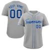 Custom Gray Royal-White Classic Style Authentic Baseball Jersey