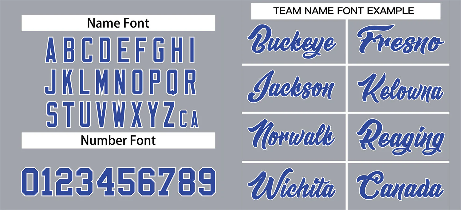 Custom Gray Royal-White Classic Style Authentic Baseball Jersey - Image 3