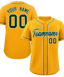 Custom Yellow Green-White Classic Style Authentic Baseball Jersey