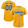 Custom Yellow Royal-White Classic Style Authentic Baseball Jersey