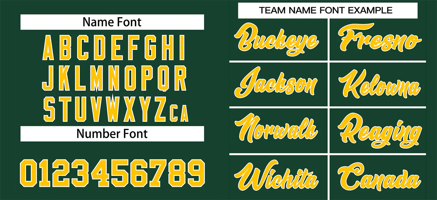 Custom Green Gold-White Classic Style Authentic Baseball Jersey - Image 3