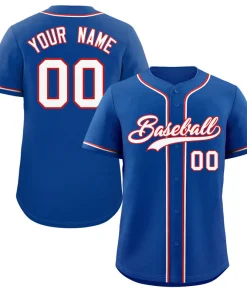 Custom Royal White-Red Classic Style Authentic Baseball Jersey