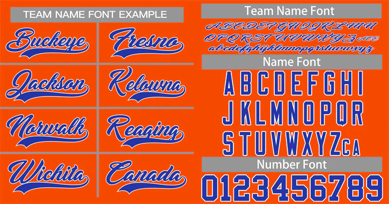 Custom Orange Royal-White Classic Style Authentic Baseball Jersey - Image 3