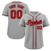 Custom Gray Red-Black Classic Style Authentic Baseball Jersey