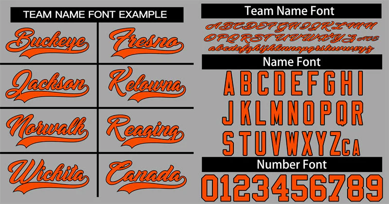Custom Gray Orange-Black Classic Style Authentic Baseball Jersey - Image 3