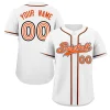 Custom White Orange-Black Classic Style Authentic Baseball Jersey