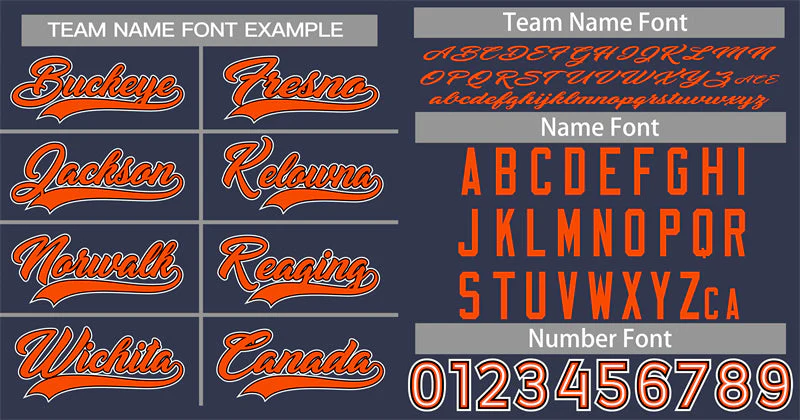 Custom Navy Orange-White Classic Style Authentic Baseball Jersey - Image 3