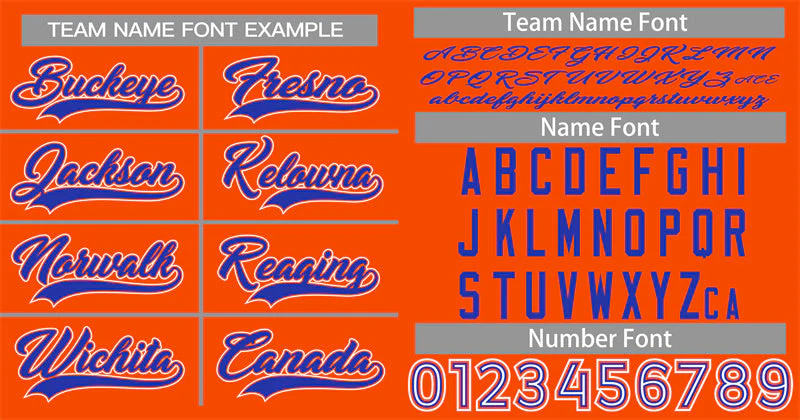 Custom Orange Royal-White Classic Style Authentic Baseball Jersey - Image 3