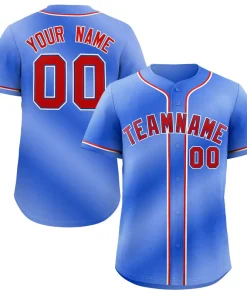 Custom Royal Red-White Gradient Fashion Authentic Baseball Jersey