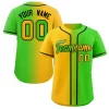 Custom Yellow Neon Green-Black Gradient Fashion Authentic Baseball Jersey