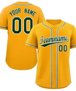 Custom Yellow Green-White Classic Style Authentic Baseball Jersey