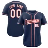 Custom Navy White-Red Classic Style Authentic Baseball Jersey