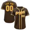 Custom Brown Yellow-Gray Classic Style Authentic Baseball Jersey