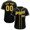 Custom Black Gold-White Classic Style Authentic Baseball Jersey
