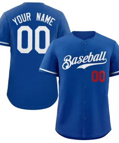 Custom Royal White-Red Classic Style Authentic Baseball Jersey