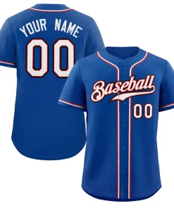 Custom Royal White-Black Classic Style Authentic Baseball Jersey