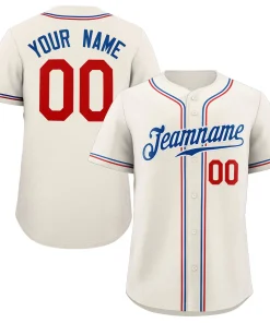 Custom Khaki Royal-White Classic Style Authentic Baseball Jersey