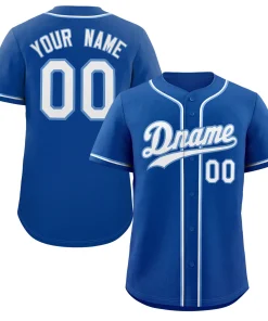 Custom Royal White-Light Blue Classic Style Authentic Baseball Jersey