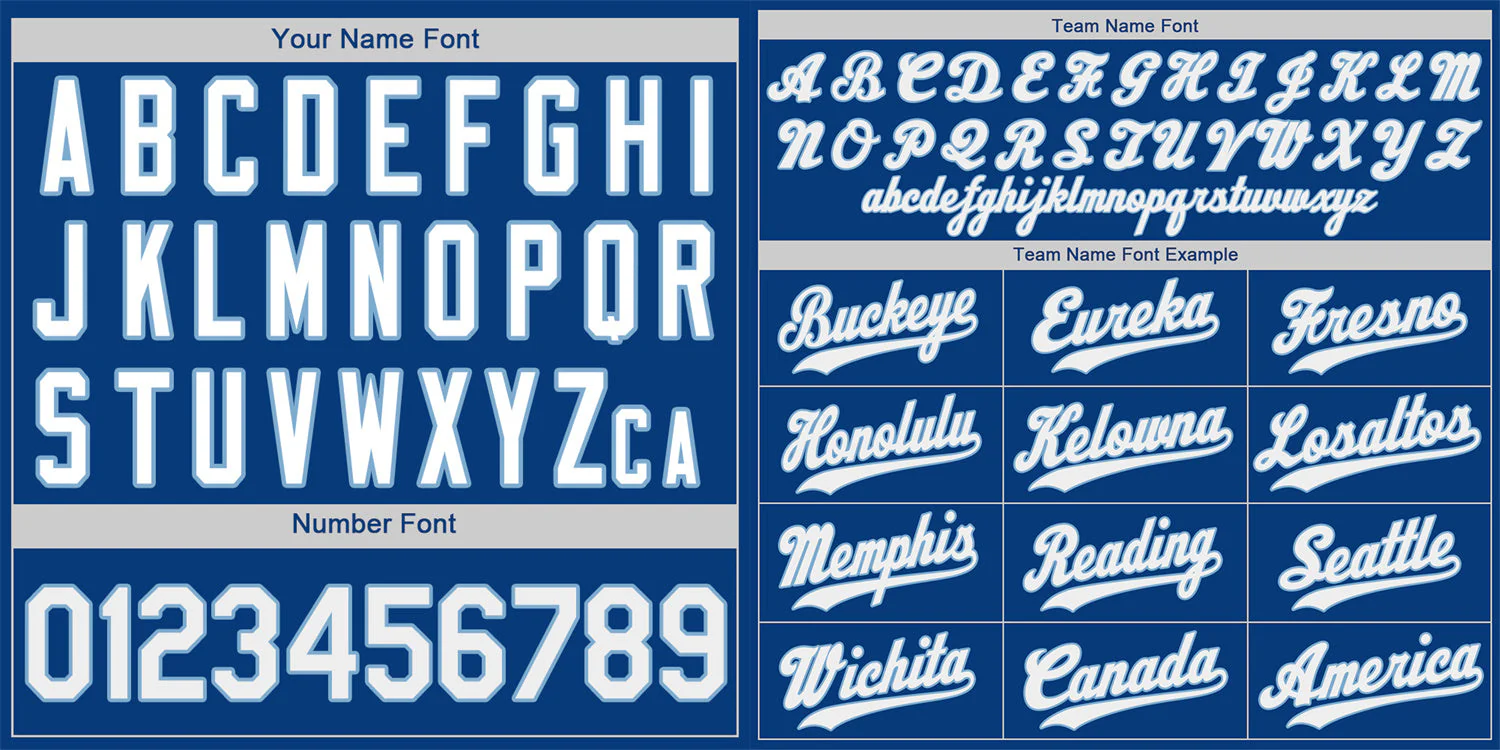 Custom Royal White-Light Blue Classic Style Authentic Baseball Jersey - Image 3