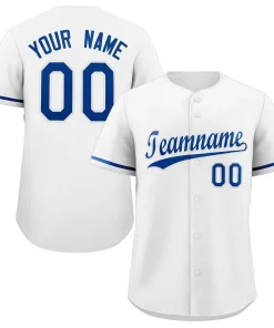 Custom White Royal Classic Style Authentic Baseball Jersey